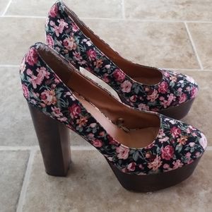 Wet Seal Floral Platforms